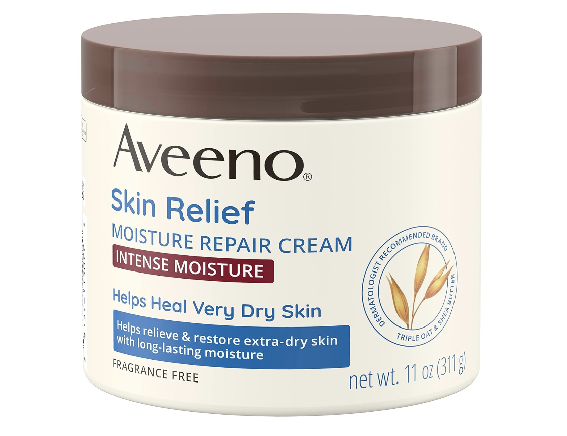 Aveeno Skin Relief Moisture Repair Cream as part of a morning routine for psoriasis